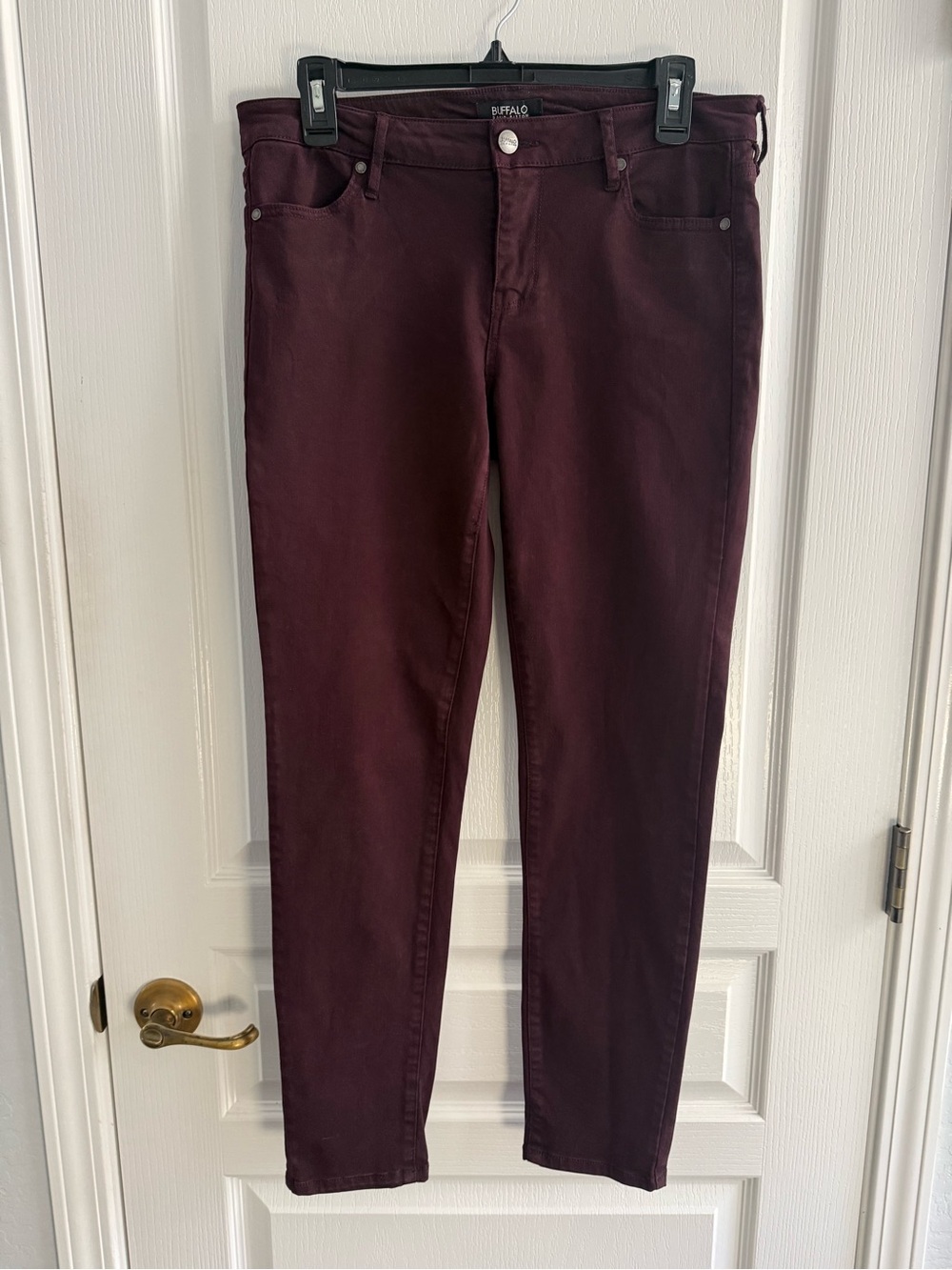 Buffalo David Bitton Vale Pants Jeans Mid-rise Stretch Skinny Eggplant Sz 8 /29